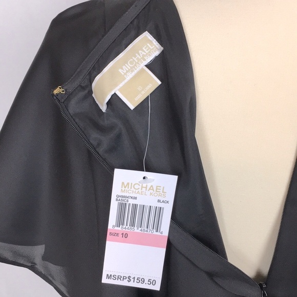 Michael Kors Black Dress with Waterfall Detail - Picture 6 of 8